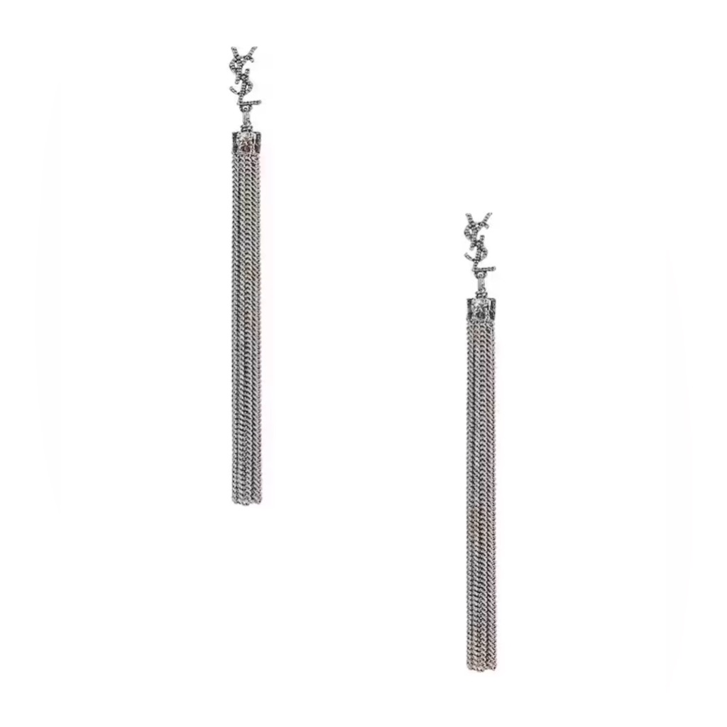 Saint Laurent Loulou Chain Tassel Earrings 450$
